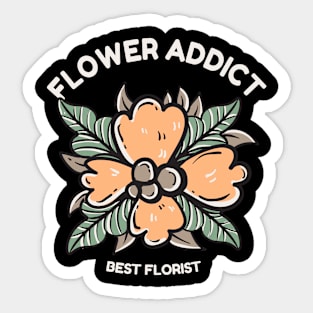 Flower addict illustration Sticker